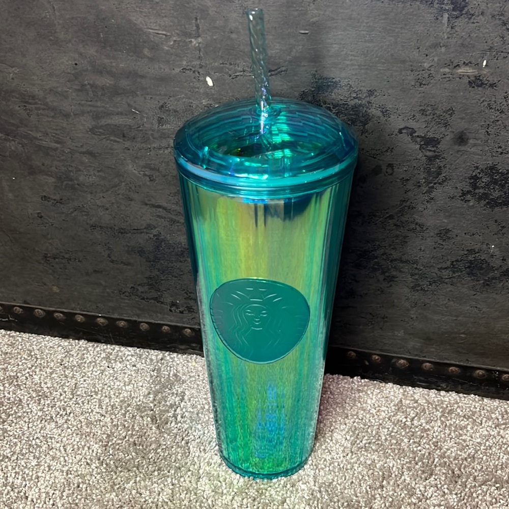 Starbucks 2021 Kaleidoscope Iridescent Turquoise Tumbler Venti